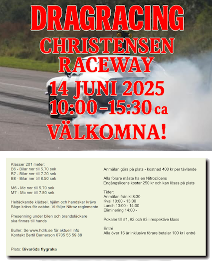 Christensen Raceway - Bivaröd juni 14